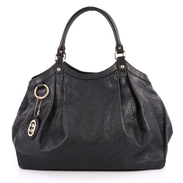Gucci Sukey Tote Guccissima Leather Large Black 2769701