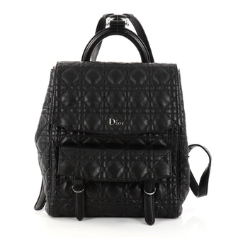 Christian Dior Stardust Backpack Cannage Quilt Leather Large Black 2770401