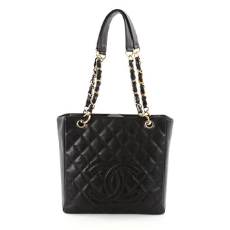  Chanel Petite Shopping Tote Quilted Caviar Black 2771803