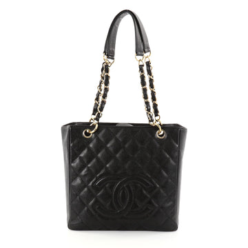  Chanel Petite Shopping Tote Quilted Caviar Black 2771803