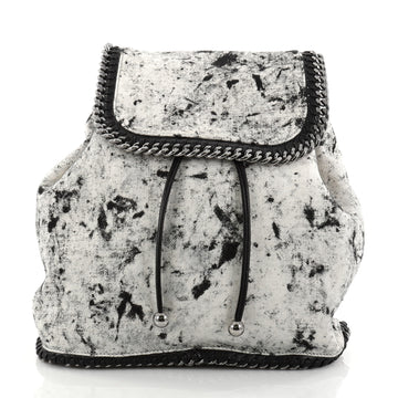 Stella McCartney Falabella Backpack Printed Linen Medium White 2772613