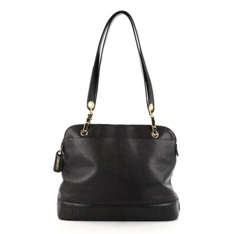 Chanel Vintage Zipped Chain Tote Caviar Medium Black 2773303