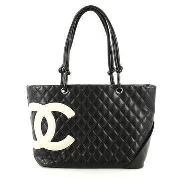 Chanel Cambon Tote Quilted Leather Large Black 2773604