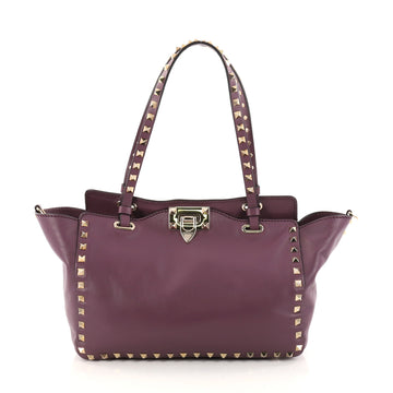 Valentino Rockstud Tote Soft Leather Small Purple 2773802