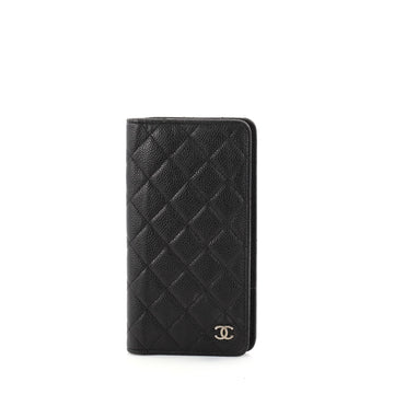 Chanel Vintage CC Checkbook Holder Quilted Caviar Long 2775601