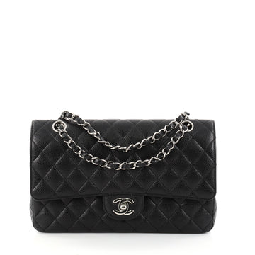 Chanel Classic Double Flap Bag Quilted Caviar Medium Black 2778801