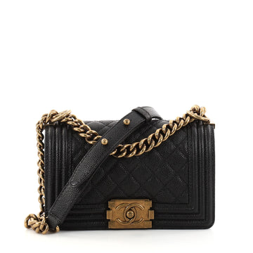 Chanel Boy Flap Bag Quilted Caviar Small Black 2779702