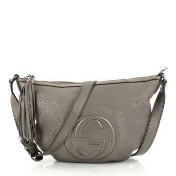 Gucci Soho Messenger Bag Leather Small Gray 2780002