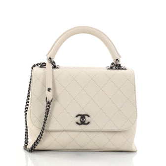 Chanel Urban Luxury Top Handle Bag Lambskin Small White 2782401