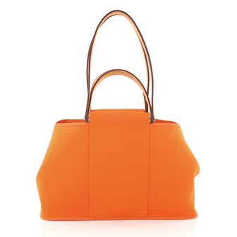 Hermes Cabag Elan Toile and Leather 39 Orange 2782402