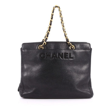 Vintage Logo Chain Tote Caviar Medium