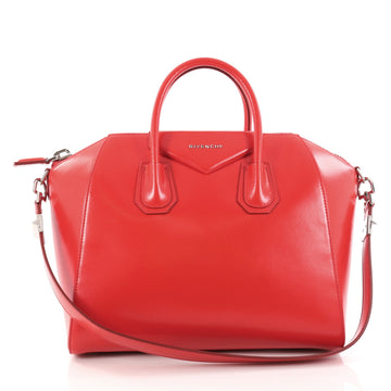 Givenchy Antigona Bag Glazed Leather Medium Red 2783701