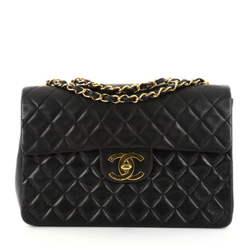Chanel Vintage Classic Single Flap Bag Quilted Lambskin Black 2784401