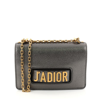 Christian Dior J'adior Chain Flap Bag Leather Medium Gray 2784501