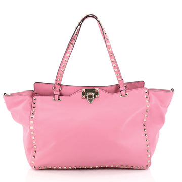 Valentino Rockstud Tote Soft Leather Medium Pink 2786701