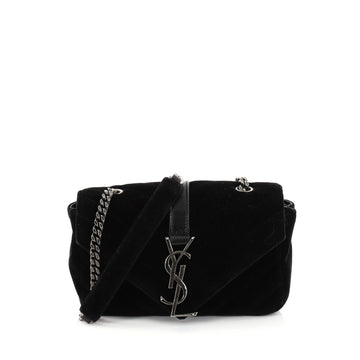 Saint Laurent Classic Monogram Crossbody Bag Matelasse Black 2786703