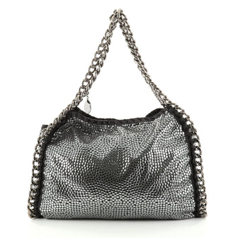 Stella McCartney Falabella Tote Studded Faux Suede Small Gray 2786805