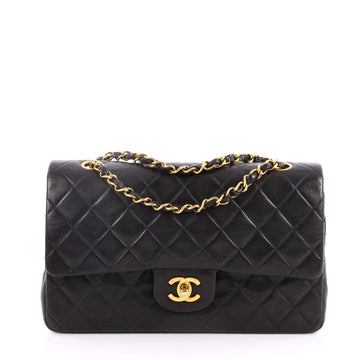 Chanel Vintage Classic Double Flap Bag Quilted Lambskin Black 2787101