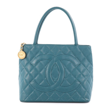 Chanel Medallion Tote Quilted Caviar Blue 2787503