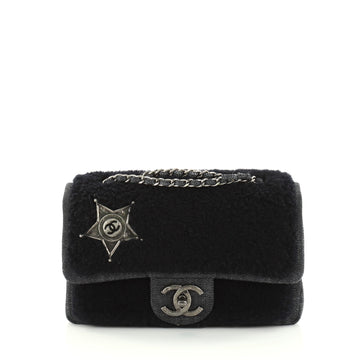 Chanel Paris-Dallas Flap Bag Denim and Shearling Small Blue 2787801