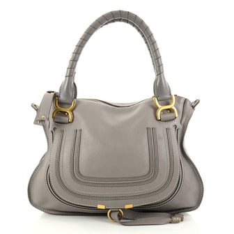 Chloe Marcie Satchel Leather Medium Gray 2788203