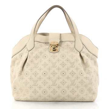 Louis Vuitton Cirrus Handbag Mahina Leather MM White 2788602