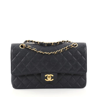 Chanel Vintage Classic Double Flap Bag Quilted Caviar 2789201