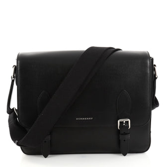 Burberry Hendley Messenger Bag Leather Medium Black 2790501