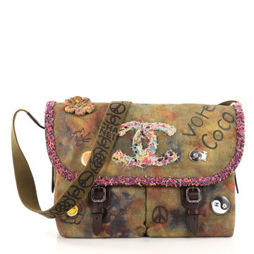 Chanel On The Pavements Graffiti Messenger Bag Canvas 2792308