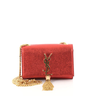 Saint Laurent Classic Monogram Tassel Crossbody Bag Leather Small Red 2792901