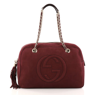 Gucci Soho Chain Zipped Shoulder Bag Nubuck Medium Purple 2793902