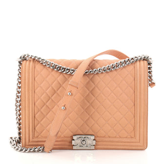Chanel Boy Flap Bag Quilted Matte Caviar Large Pink 2794201