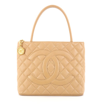 Chanel Medallion Tote Quilted Caviar Brown 2796402