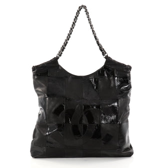 Chanel Brooklyn Tote Leather Patchwork Medium Black 2796901