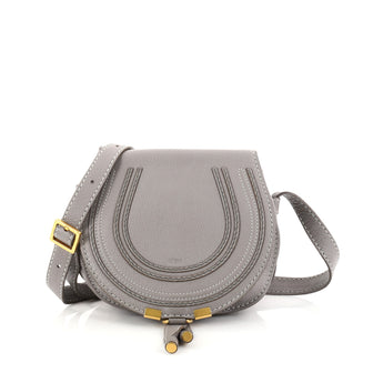 Chloe Marcie Crossbody Bag Leather Small Gray 2797801