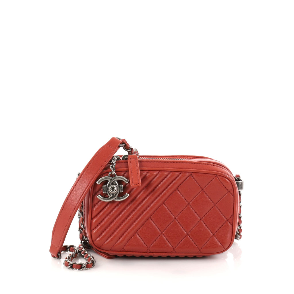 Buy Chanel Coco Boy Camera Bag Quilted Leather Mini Red 2797901