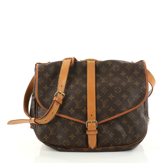Louis Vuitton Saumur Handbag Monogram Canvas GM Brown 2799404