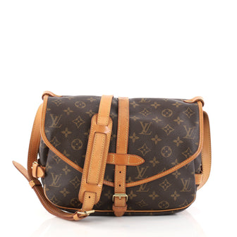 Louis Vuitton Saumur Handbag Monogram Canvas PM Brown 2799405