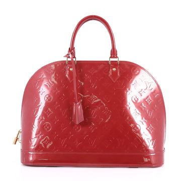 Louis Vuitton Alma Handbag Monogram Vernis GM Red 2799601