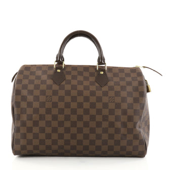 Louis Vuitton Speedy Handbag Damier 35 Brown 2799703