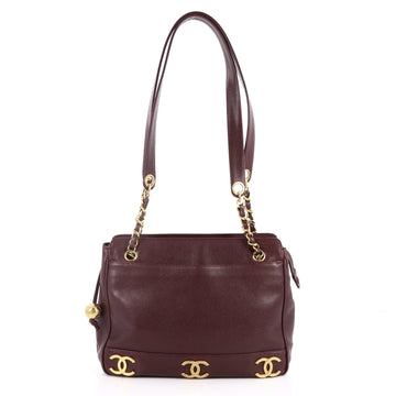 Chanel Vintage CC Shoulder Bag Caviar Medium Red 2799704