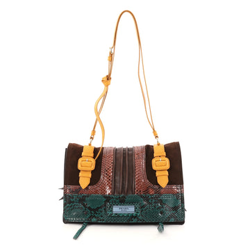 Etiquette Shoulder Bag Python and Leather Medium