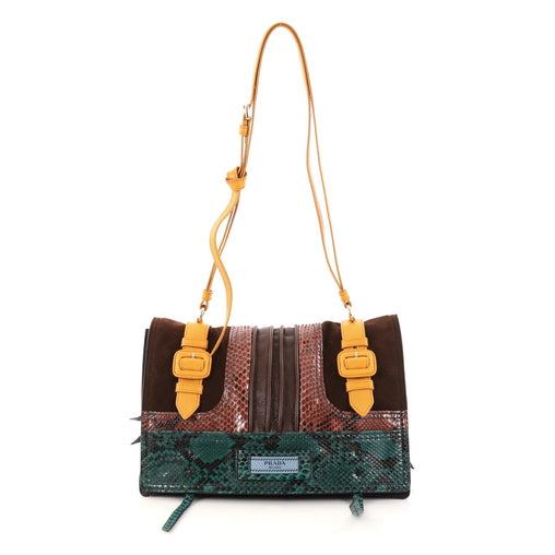 Buy Prada Etiquette Shoulder Bag Python and Leather Medium 2801001