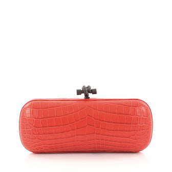 Bottega Veneta Box Knot Clutch Crocodile Long Red 2802401