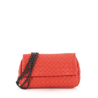 Bottega Veneta Expandable Chain Crossbody Bag Intrecciato Nappa Small Red 2802402