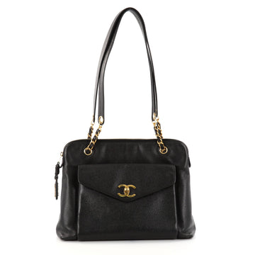Chanel Vintage Front Pocket Tote Caviar Medium Black 2803003