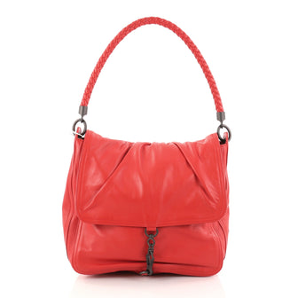 Bottega Veneta Flap Shoulder Bag Leather with Red 2803203