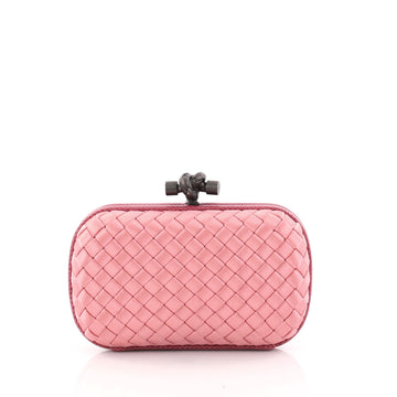 Bottega Veneta Box Knot Clutch Intrecciato Satin Small Pink 2803701