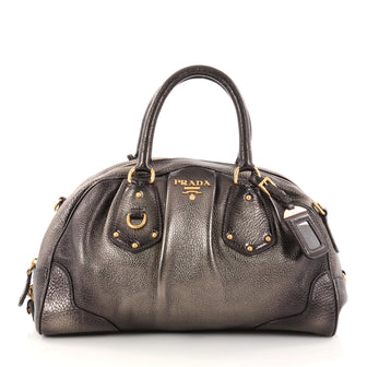 Prada Convertible Bowling Bag Cervo Antik Leather Medium Gold 2804401