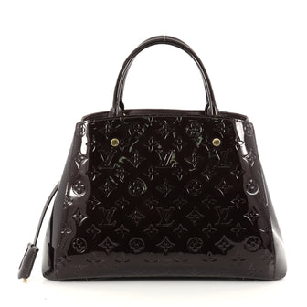 Louis Vuitton Montaigne Handbag Monogram Vernis MM Brown 2806601
